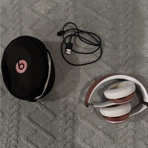 Beats by Dre Headphones - Rose Gold and White